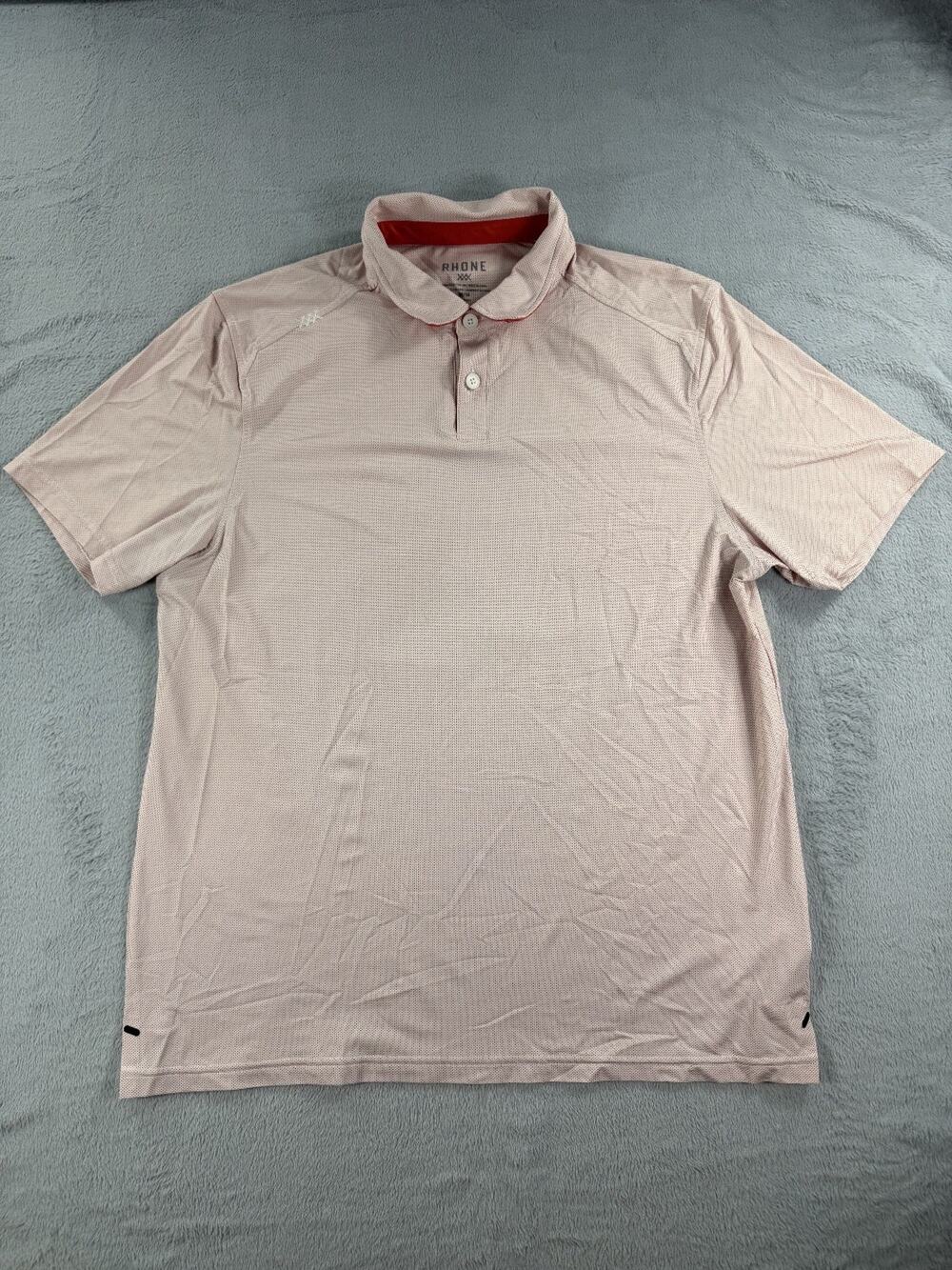 RHONE Men's Medium Red Commuter Performance Stretch Polo Shirt Short Sleeve